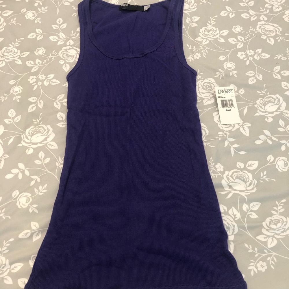 NWT Fox Racing Miss Clean Purple Ribbed Tank Small